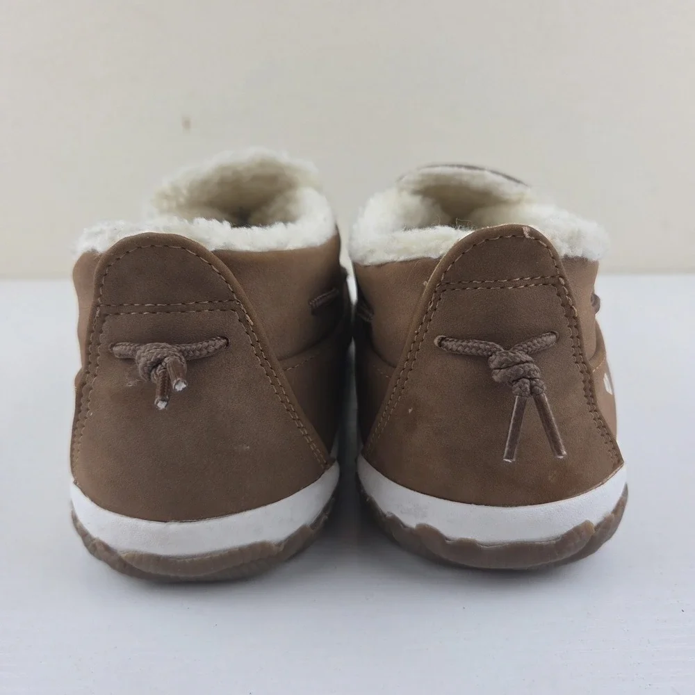 Sperry Moc-Sider Youth Big Kids Faux Leather Lined Boots Tan Soft Faux Fur Sz 6M